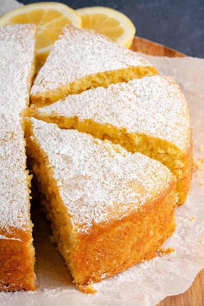 Lemon Olive Oil Cake with Pineapple Ginger Sea Moss