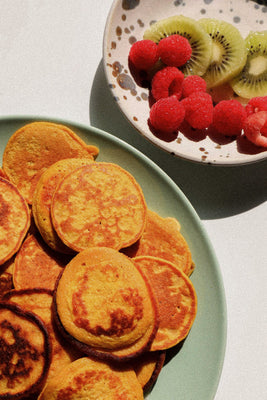 Warming Sweet Potato Protein Pancakes
